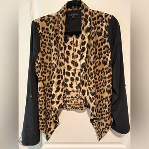 Mine Leopard Print Blazer with Black Sleeves